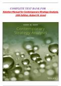 COMPLETE TEST BANK FOR  Solution Manual for Contemporary Strategy Analysis, 10th Edition, Robert M. Grant