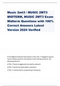 Music 2mt3 / MUSIC 2MT3 MIDTERM, MUSIC 2MT3 Exam Midterm Questions with 100% Correct Answers Latest Version 2024 Verified