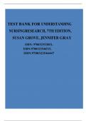 Test Bank for Understanding Nursing Research 7th Edition by Susan K. Grove & Jennifer R. Gray ISBN 9780323532051