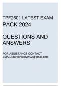 TPF2601 Exam pack 2024&lpar;Questions and answers&rpar;