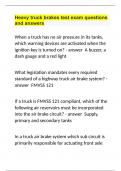 Heavy truck brakes test exam questions and answers