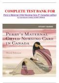 COMPLETE TEST BANK FOR  Perry's Maternal Child Nursing Care 3rd Canadian edition by Lisa Keenan-Lindsay LATEST UPDATE 