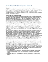 Hoorcolleges week 1-7 Straf&lpar;proces&rpar;recht Formeel