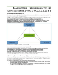 Samenvatting Grondslagen van het Management H3+8