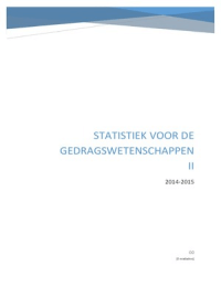 Samenvatting Statistiek gedragswetenschappen II