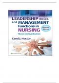TEST BANK For Leadership Roles and Management Functions in Nursing, 11th Edition by Carol J Huston 2024, Complete Chapters 1 - 25, Updated Newest Version