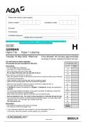 2023 AQA GCSE GERMAN 8668/LH Paper 1 Listening Higher Tier Question Paper & Mark scheme (Merged) June 2023 [VERIFIED]