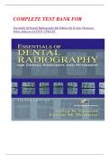 COMPLETE TEST BANK FOR   Essentials Of Dental Radiography 8th Edition By Evelyn Thomson, Orlen Johnson LATEST UPDATE 