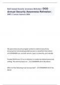 DoD Annual Security Awareness Refresher &sol; DOD Annual Security Awareness Refresher &vert; 100&percnt; Correct Answers 2024