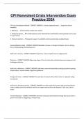CPI Nonviolent Crisis Intervention Exam  Practice 2024 