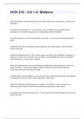 HCR 210 - CH 1-4&colon; Midterm questions with 100&percnt; correct answers rated A&plus;
