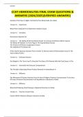 CCHT-HEMODIALYSIS FINAL EXAM QUESTIONS & ANSWERS &lpar;2024&sol;2025&rpar;&lpar;VERIFIED ANSWERS&rpar;