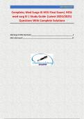 Complete&semi; Med Surge III HESI Final Exam&vert; HESI&colon; med surg III &vert; Study Guide &vert;Latest 2024&sol;2025&rpar; Questions With Complete Solutions