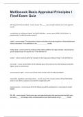 McKissock Basic Appraisal Principles I Final Exam Quiz fully solved