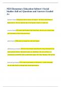 NES Elementary Education Subtest 1 Social  Studies &lpar;full set&rpar; Questions and Answers Graded  A&plus;