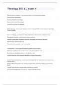 Theology 202&colon; LU exam 1 with answers rated A&plus;