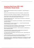 American Red Cross CPR / AED Certification Study Guide