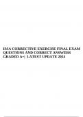 ISSA CORRECTIVE EXERCISE FINAL EXAM QUESTIONS AND CORRECT ANSWERS GRADED A+| LATEST UPDATE 2024.