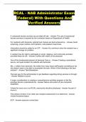 RCAL - NAB Administrator Exam &lpar;Federal&rpar; With Questions And Verified Answers