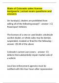 State of Colorado sales license test&lpar;pearls &rpar; actual exam questions and answers&period;