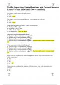Traffic Supervisor Exam Questions and Correct Answers Latest Version 2024&sol;2025 &lpar;100&percnt;Verified&rpar;&period;