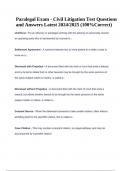 Paralegal Exam - Civil Litigation Test Questions and Answers Latest 2024&sol;2025 &lpar;100&percnt;Correct&rpar;&period;