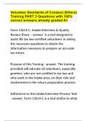 Volunteer Standards of Conduct (Ethics) Training PART 3 Questions with 100% correct answers