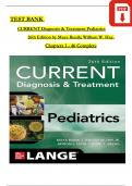 Maya Bunik, CURRENT Diagnosis & Treatment Pediatrics, 26th Edition, TEST BANK Verified Chapters 1 - 46, Complete Newest Version