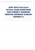 AHIP 2024 Final Exam ACTUAL EXAM QUESTIONS AND CORRECT ANSWERS VERIFIED ANSWERS ALREADY GRADED A+