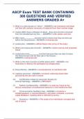 ASCP Exam TEST BANK CONTAINING 300 QUESTIONS AND VERIFIED ANSWERS GRADED A+