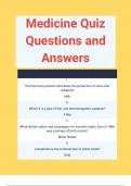 Medicine Quiz Questions and Answers