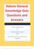 Nature General Knowledge Quiz Questions and Answers.