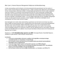 Kengetallen blok 3&comma; HRM jaar 1 &lpar; leerjaar 2013-2014 &rpar;
