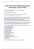 Final Test for CFI 100 Exam Questions  and Answers 100&percnt; Verified