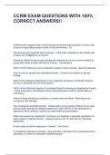 CCRM EXAM QUESTIONS WITH 100&percnt; CORRECT ANSWERS&excl;&excl;