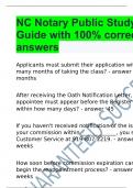 NC Notary Public Study Guide with 100% correct answers.