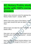 NC Notary Public study guide with 100% correct answers 2024