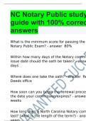 NC Notary Public study guide with 100% correct answers
