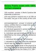 Notary Public exam with 100% correct answers