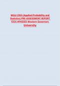 WGU C955 (Applied Probability and  Statistics) PRE-ASSESSMENT REPORT  FZO1 #PASSED Western Governors  University
