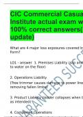 CIC Commercial Casualty Institute actual exam with 100% correct answers(latest update)
