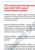 CIC Commercial Casualty actual exam with 100% correct answers(latest update)