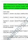 CIC- Commercial Casualty Day 2 Business Auto actual exam with 100% correct answers(latest update)