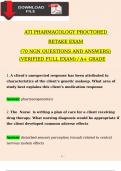 2023 Ati Pharmacology Proctored Retake 1 Exam With 70 NGN Questions And Answers, Verified Newest Version Updated 2024