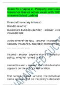 Exam Fx Chapter 2 - Property and Casualty Insurance Basics actual exam with 100% correct answers