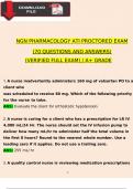 2024 Ati Pharmacology Proctored Expected Exam Which Consists of 2023 NGN Questions And Answers, Verified Newest Version 