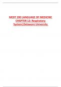 MEDT 200 LANGUAGE OF MEDICINE  CHAPTER 12: Respiratory System|Delaware University