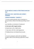 ATI RN MEDICAL SURGICAL PROCTORED EXAM 2024  TEST  BANK WITH 300+ QUESTIONS AND CORRECT  ANSWERS  (VERIFIED ANSWERS) | GRADED A+