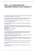 MOT &ndash; ALL QUESTIONS AND ANSWERS VERIFIED 100&percnt; CORRECT&excl;&excl;