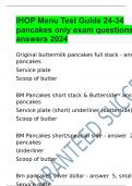 IHOP Menu Test Guide 24-34 pancakes only exam questions and answers 2024